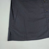 MARGARET HOWELL 578-7152001 SHEER COTTON SHIRT ラッフルフリル 定価28600円 コットン 日本製 サイズ1 半袖シャツ ネイビー レディース マーガレットハウエル【中古】6-0627S△