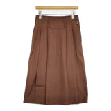 MARGARET HOWELL 578-6232005 タックフレア BRUSHED TWILL コットン ロングスカート ブラウン レディース マーガレットハウエル【中古】6-0905M∞