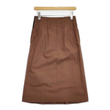 MARGARET HOWELL 578-6232005 タックフレア BRUSHED TWILL コットン ロングスカート ブラウン レディース マーガレットハウエル【中古】6-0905M∞