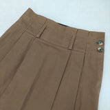 MARGARET HOWELL 578-6232005 タックフレア BRUSHED TWILL コットン ロングスカート ブラウン レディース マーガレットハウエル【中古】6-0905M∞