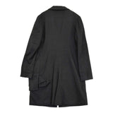 Yohji Yamamoto コットンレーヨンサイドポケット ロングジャケット テーラードジャケット ブラック レディース ヨウジヤマモト【中古】6-1009T♪