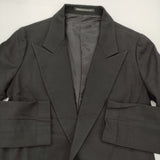Yohji Yamamoto コットンレーヨンサイドポケット ロングジャケット テーラードジャケット ブラック レディース ヨウジヤマモト【中古】6-1009T♪