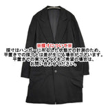 Yohji Yamamoto コットンレーヨンサイドポケット ロングジャケット テーラードジャケット ブラック レディース ヨウジヤマモト【中古】6-1009T♪