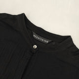 mizuiro-ind コットンガーゼ バンドカラー ワイドシャツワンピース 日本製 ワンピース ブラック レディース ミズイロインド【中古】6-0909M△