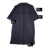 MHL. 595-8157504 DRY COTTON POPLIN バンドカラーシャツワンピース 七分袖 日本製 サイズ2 ワンピース ネイビー レディース エムエイチエル【中古】6-0909M△