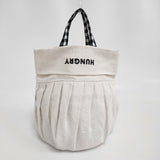 R&D.M.Co- chef hat bag シェフハットバッグ HUNGRY 定価31900円 リネン トートバッグ キナリ オフホワイト レディース オールドマンズテーラー【中古】6-0626G♪