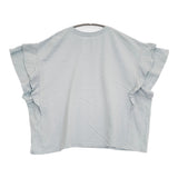 nest Robe 【UpcycleLino】天然染め天竺ラッフルTee 01242-1043 コットンリネン 半袖Ｔシャツ カットソー ライトブルー レディース ネストローブ【中古】6-0707S♪