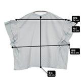 nest Robe 【UpcycleLino】天然染め天竺ラッフルTee 01242-1043 コットンリネン 半袖Ｔシャツ カットソー ライトブルー レディース ネストローブ【中古】6-0707S♪
