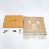 LOUIS VUITTON 未使用 レイキャビック グラディエント M73675 定価166100円 カシミヤ100％ モノグラム マフラー ベージュ レディース ルイ・ヴィトン【中古】6-0904T♪