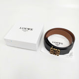 LOEWE リバーシブル アナグラムベルト ロゴ レザー ベルト ブラック レディース ロエベ【中古】6-0626G♪