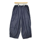 cinq symphonie リネンデニム ワイドパンツ デニムパンツ ネイビー レディース サンクサンフォニー【中古】6-0822G∞