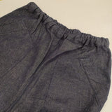 cinq symphonie リネンデニム ワイドパンツ デニムパンツ ネイビー レディース サンクサンフォニー【中古】6-0822G∞
