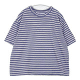 YARRA エコリバイバル半袖TEE ボーダー コットン サイズF 半袖Ｔシャツ カットソー ライトブルー ホワイト レディース ヤラ【中古】6-0627S△