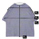 YARRA エコリバイバル半袖TEE ボーダー コットン サイズF 半袖Ｔシャツ カットソー ライトブルー ホワイト レディース ヤラ【中古】6-0627S△