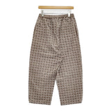 qiri 花刺し子 embroidery wide pants 刺繍 ワイドイージー コーデュロイ パンツ グレージュ ホワイト レディース キリ【中古】6-1009T♪
