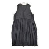 nest Robe ヘビーリネン×メッシュリネンジレワンピース 01243-1067 定価44000円 ドレス 24AW ブラック レディース ネストローブ【中古】6-0616S♪