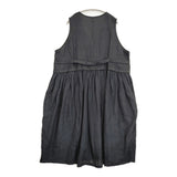nest Robe ヘビーリネン×メッシュリネンジレワンピース 01243-1067 定価44000円 ドレス 24AW ブラック レディース ネストローブ【中古】6-0616S♪