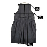 nest Robe ヘビーリネン×メッシュリネンジレワンピース 01243-1067 定価44000円 ドレス 24AW ブラック レディース ネストローブ【中古】6-0616S♪
