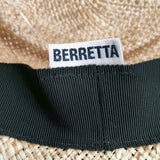 BERRETTA マープルミディアムブリム クロテープ結び 帽子 ハット ベージュ クロ レディース ベルレッタ【中古】6-0607M◎