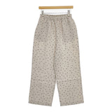 URBAN RESEARCH DOORS リネンドットイージーパンツ 定価10450円 ワイドパンツ パンツ 24SS ベージュ クロ レディース アーバンリサーチドアーズ【中古】6-0909M△