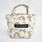 marimekko アジア限定 Ae Lunchbag unikko ウニッコ 花柄 ミニトートバッグ 定価22000円 トートバッグ アイボリー ベージュ レディース マリメッコ【中古】6-0607G◎