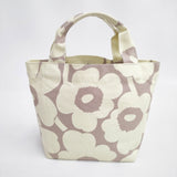 marimekko アジア限定 Ae Lunchbag unikko ウニッコ 花柄 ミニトートバッグ 定価22000円 トートバッグ アイボリー ベージュ レディース マリメッコ【中古】6-0607G◎