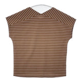 ITEMS URBAN RESEARCH カットミラノフレンチプルオーバー ボーダー Vネック サイズF 半袖Ｔシャツ カットソー 25SS ブラウン ホワイト レディース アイテムズアーバンリサーチ【中古】6-0627S△
