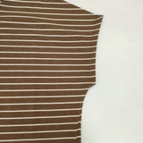 ITEMS URBAN RESEARCH カットミラノフレンチプルオーバー ボーダー Vネック サイズF 半袖Ｔシャツ カットソー 25SS ブラウン ホワイト レディース アイテムズアーバンリサーチ【中古】6-0627S△