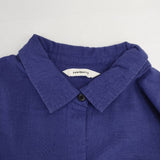soulberry コットンリネン シャツワンピ 比翼ボタン ワンピース ブルー レディース ソウルベリー【中古】6-0822M∞