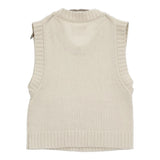 MHL. COARSE COTTON LINEN 595-4161500 定価22000円 サイズ2 リネンコットンニット ベスト 24SS ホワイト レディース エムエイチエル【中古】6-0616M♪