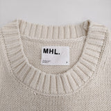 MHL. COARSE COTTON LINEN 595-4161500 定価22000円 サイズ2 リネンコットンニット ベスト 24SS ホワイト レディース エムエイチエル【中古】6-0616M♪