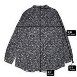 Pal'las Palace 総柄 コットン ブラウス シャツ ネイビー レディース パラスパレス【中古】6-0822M∞