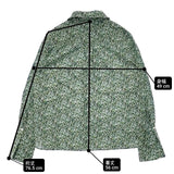 I am I リバティ コットン 長袖 ブラウス シャツ グリーン レディース アイアムアイ【中古】6-0822M∞
