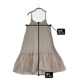 Conges payes/ADIEU TRISTESSE キャミソールドレス レース フリル コットン ワンピース グレー ベージュ レディース コンジェ ペイエ/アデュートリステス【中古】6-0707S♪