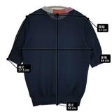 PS Paul Smith 洗える コットン混 マルチボーダーカラー 半袖 定価22000円 カーディガン ネイビー マルチカラー レディース ピーエスポールスミス【中古】6-0909S△
