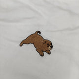 KYO-TO-TO 犬 刺繍 コットン100％ 長袖シャツ ホワイト レディース 京東都【中古】6-0919M∞