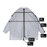 GALLEGO DESPORTES コットン ストライプ バンドカラーシャツ ワイド フランス製 長袖シャツ ホワイト ブルー レディース ギャレゴ デスポート【中古】6-0822M∞