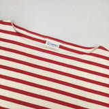 ORCIVAL ボーダー ショート丈 サイドスリット 長袖Ｔシャツ カットソー ロンＴ ベージュ レッド レディース オーシバル/オーチバル【中古】6-0822M∞