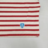 ORCIVAL ボーダー ショート丈 サイドスリット 長袖Ｔシャツ カットソー ロンＴ ベージュ レッド レディース オーシバル/オーチバル【中古】6-0822M∞