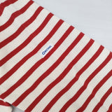 ORCIVAL ボーダー ショート丈 サイドスリット 長袖Ｔシャツ カットソー ロンＴ ベージュ レッド レディース オーシバル/オーチバル【中古】6-0822M∞