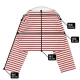 ORCIVAL ボーダー ショート丈 サイドスリット 長袖Ｔシャツ カットソー ロンＴ ベージュ レッド レディース オーシバル/オーチバル【中古】6-0822M∞
