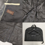 PAUL SMITH COLLECTION ラムレザー 羊革 2B ステッチ ジャケット ブラック メンズ ポールスミスコレクション【中古】6-0906M∞