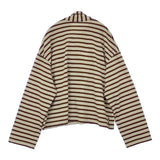 veritecoeur taco cotton VCC-510 ボーダータイ 長袖Ｔシャツ カットソー ロンＴ 26SS ベージュ ワインレッド レディース ヴェリテクール【中古】6-0727M∞