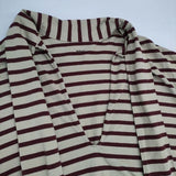 veritecoeur taco cotton VCC-510 ボーダータイ 長袖Ｔシャツ カットソー ロンＴ 26SS ベージュ ワインレッド レディース ヴェリテクール【中古】6-0727M∞