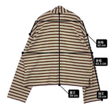 veritecoeur taco cotton VCC-510 ボーダータイ 長袖Ｔシャツ カットソー ロンＴ 26SS ベージュ ワインレッド レディース ヴェリテクール【中古】6-0727M∞