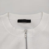 Lelill ハイテクZIPベスト 定価15400円 ハーフジップ サイズ38 クルーネック ベスト ホワイト レディース レリル【中古】6-0626S♪