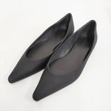 GIA STUDIOS ジアストゥディオス PHIL BALLET FLAT SILK WOOL 定価63800円 サイズ36 パンプス ブラック レディース【中古】6-0626G♪