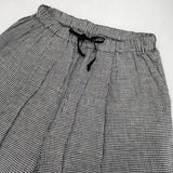 nest Robe リネン ギンガムチェック イージーパンツ ワイドパンツ 定価19800円 パンツ ブラック ホワイト レディース ネストローブ【中古】6-0909M△