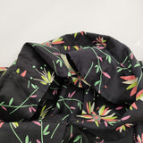 Kotori de Naissance コトリドゥネッサンス SARAHWEAR ベルト付きシャツドレス 花柄 コットン 日本製 ワンピース ブラック レディース【中古】6-0707S♪