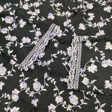 KEITA MARUYAMA 花柄 フラワー刺繍 チャイナジャケット コットン 日本製 サイズM ジャケット ネイビー パープル レディース ケイタマルヤマ【中古】6-0909M△